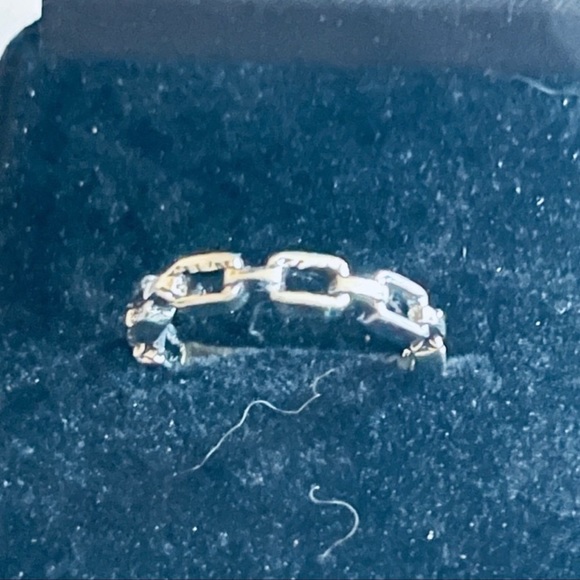 New Sterling Silver Unisex Box Chain Link Bohemian Handmade Band Ring - Picture 4 of 6